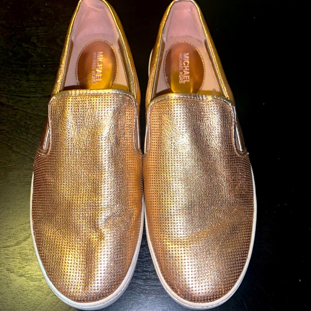 Michael Kors gold sneakers